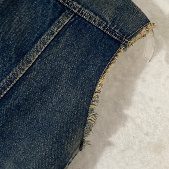 Full Tilt Dark Denim Sleeveless Unlined Metal Stud Vest - Picture 12 of 13